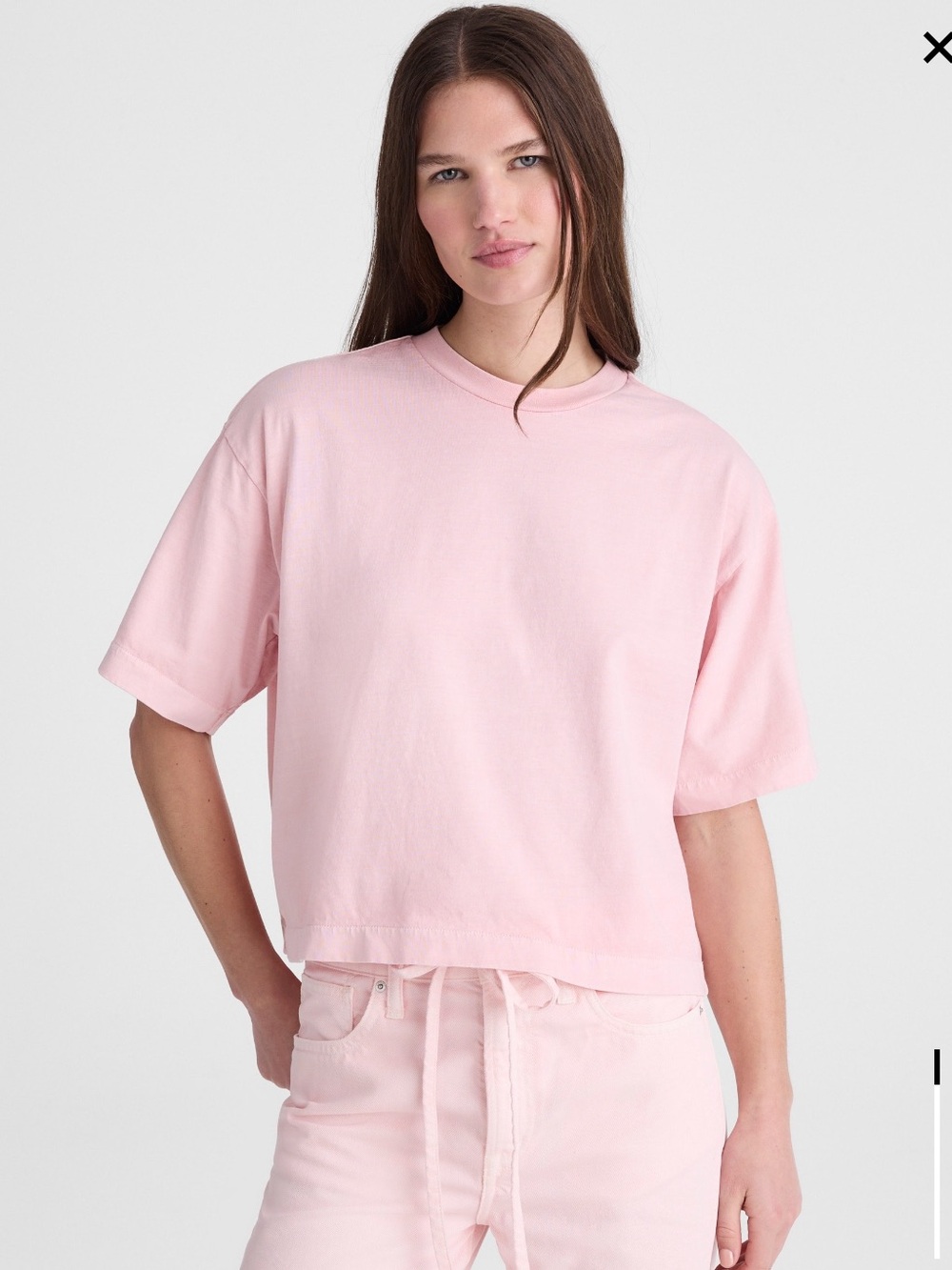 Madewell x Shopbop boxy crop tee in all day jersey dreamy pink NWT MD